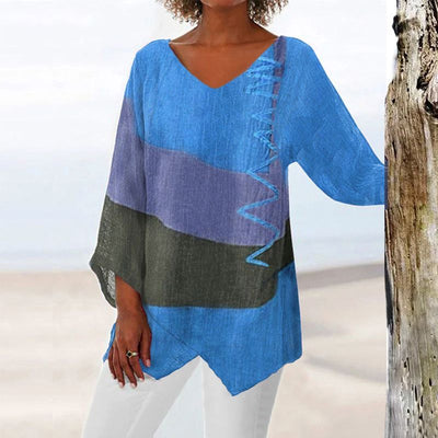 Hélène | Artistic Long Shirt with V-Neck