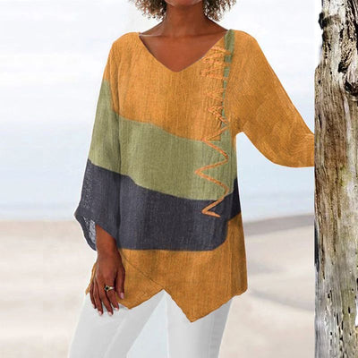 Hélène | Artistic Long Shirt with V-Neck