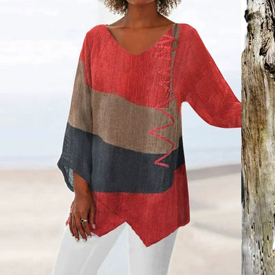 Hélène | Artistic Long Shirt with V-Neck