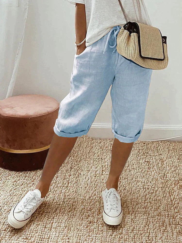 LYA | LIGHT COTTON-LINEN SHORTS