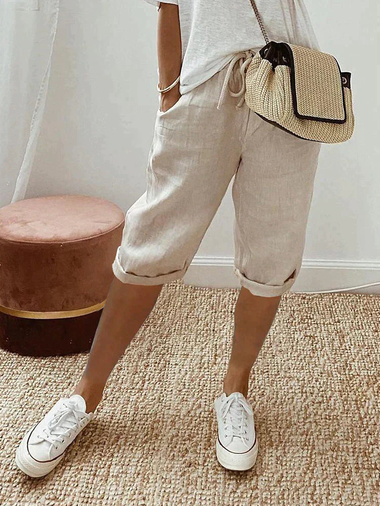 LYA | LIGHT COTTON-LINEN SHORTS