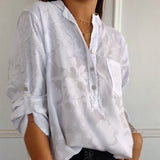 Stefania | Timeless Shirt with Print, Collar, and Buttons