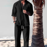 Jim | Cotton Linen Top & Pants Two-Piece Set