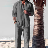 Jim | Cotton Linen Top & Pants Two-Piece Set