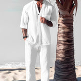 Jim | Cotton Linen Top & Pants Two-Piece Set
