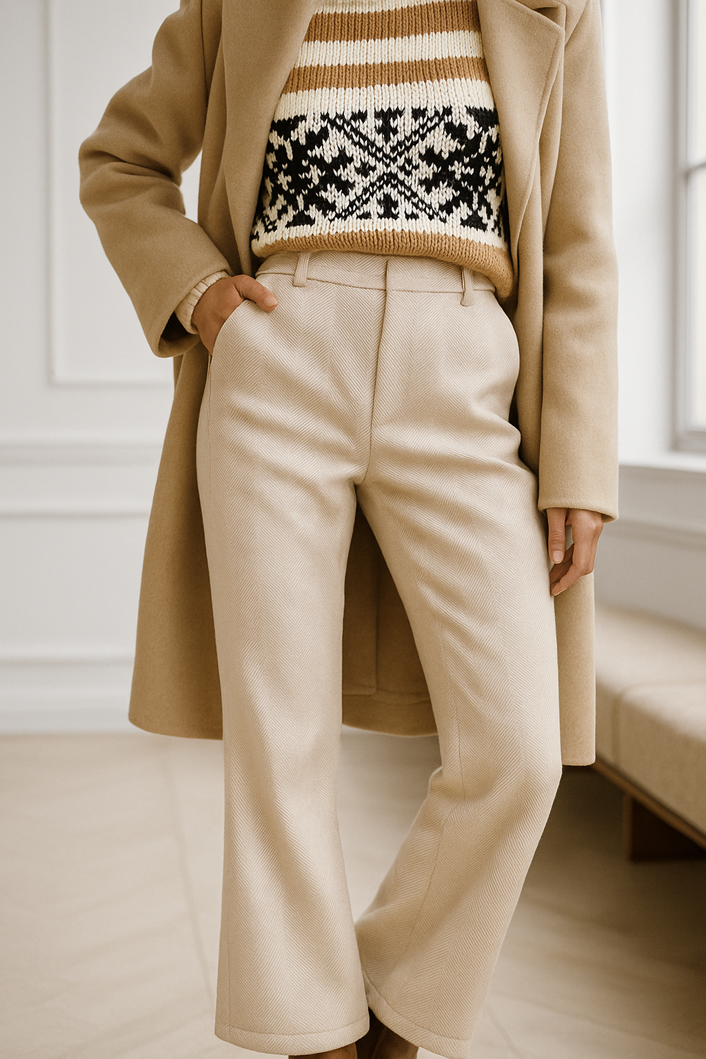 Colette Wool Herringbone Pants